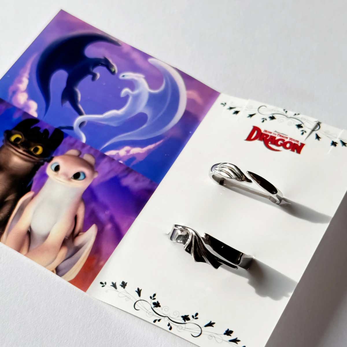 Night Fury & Light Fury Couple Rings ( How to Train Your Dragon )