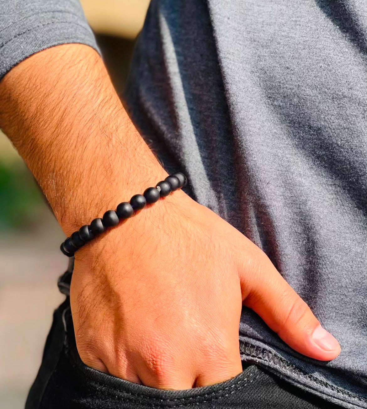 Black Onyx Matte Stone Bracelet