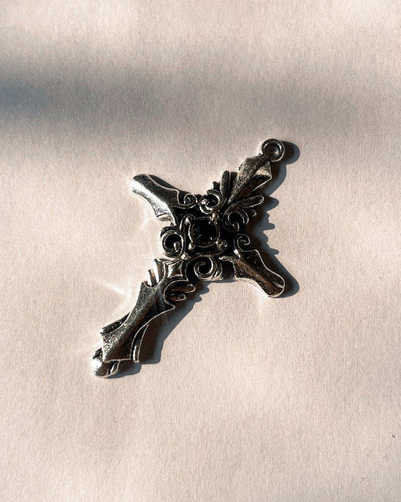 Black Cross Charm D02