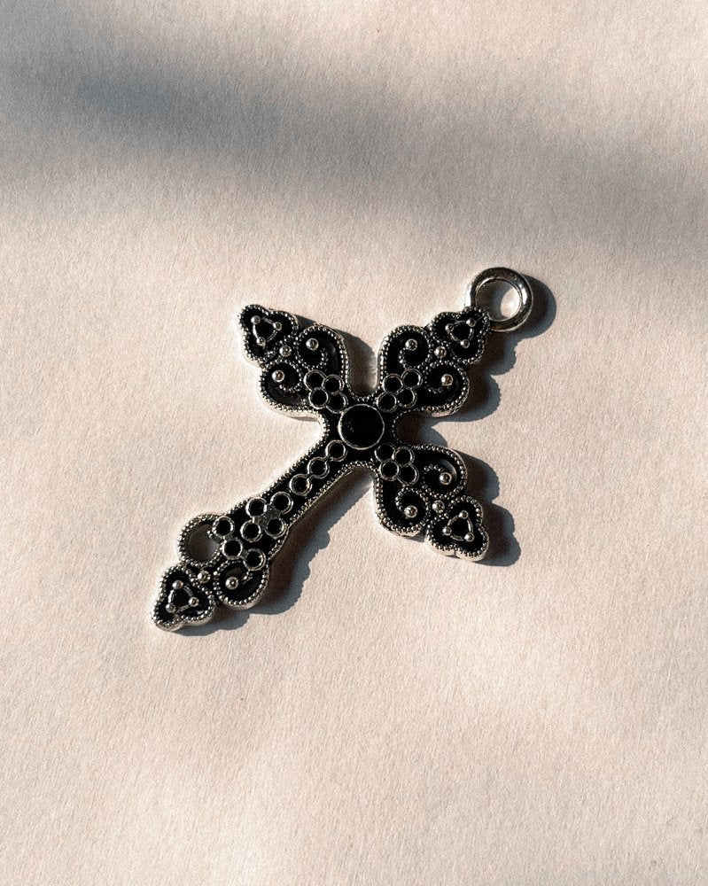 Black Cross Charm D01