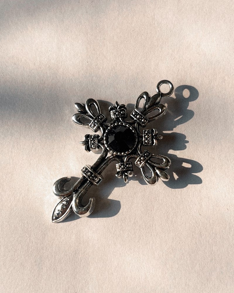 Black Cross Charm D03
