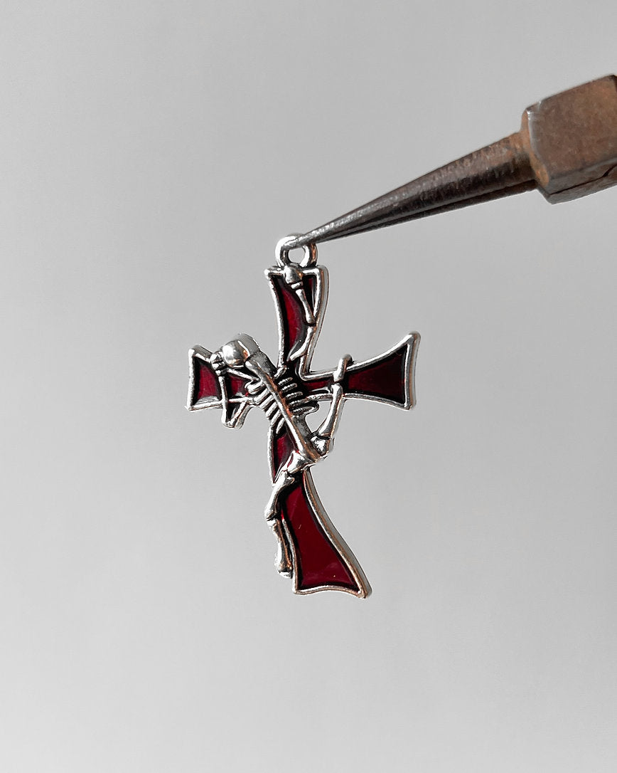 Skeleton Red Cross Charm