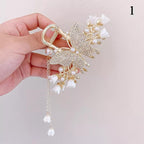 Pearl Tassel Butterfly Large Hair Claw Clips