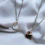 Graceful Black &amp; White Swan Necklaces