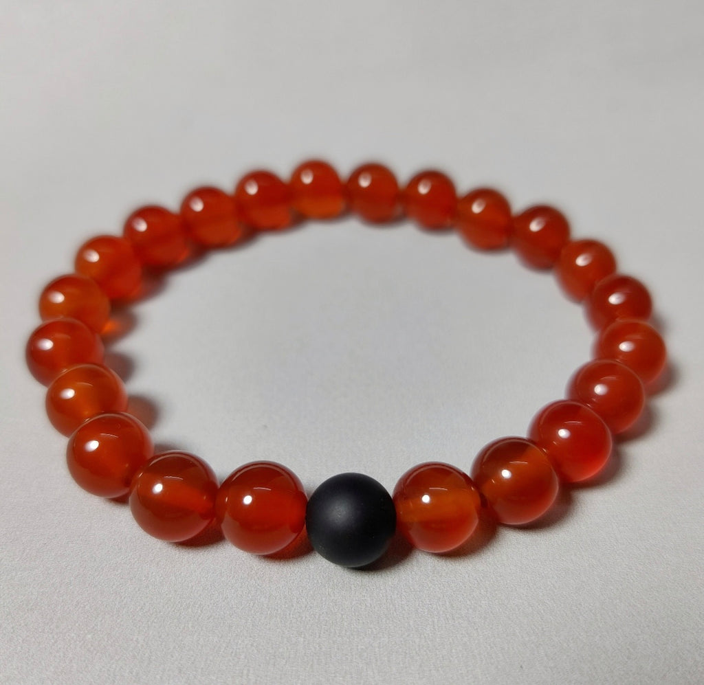 Distance Bracelets Matching Set - Black & Red Onyx