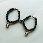 Matte Black Beads Infinity Panda Matching Bracelets