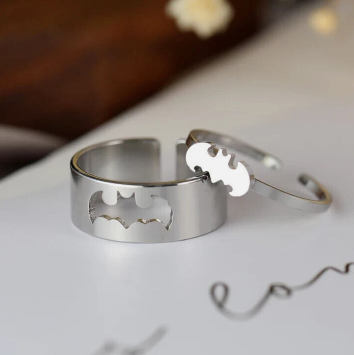 Batman Gothic Couple Rings