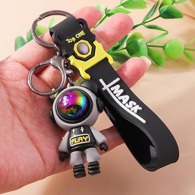 Astronaut Pilot Bear Keychain ( Black & Grey Shade )