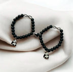 Matte Black Beads Infinity Panda Matching Bracelets