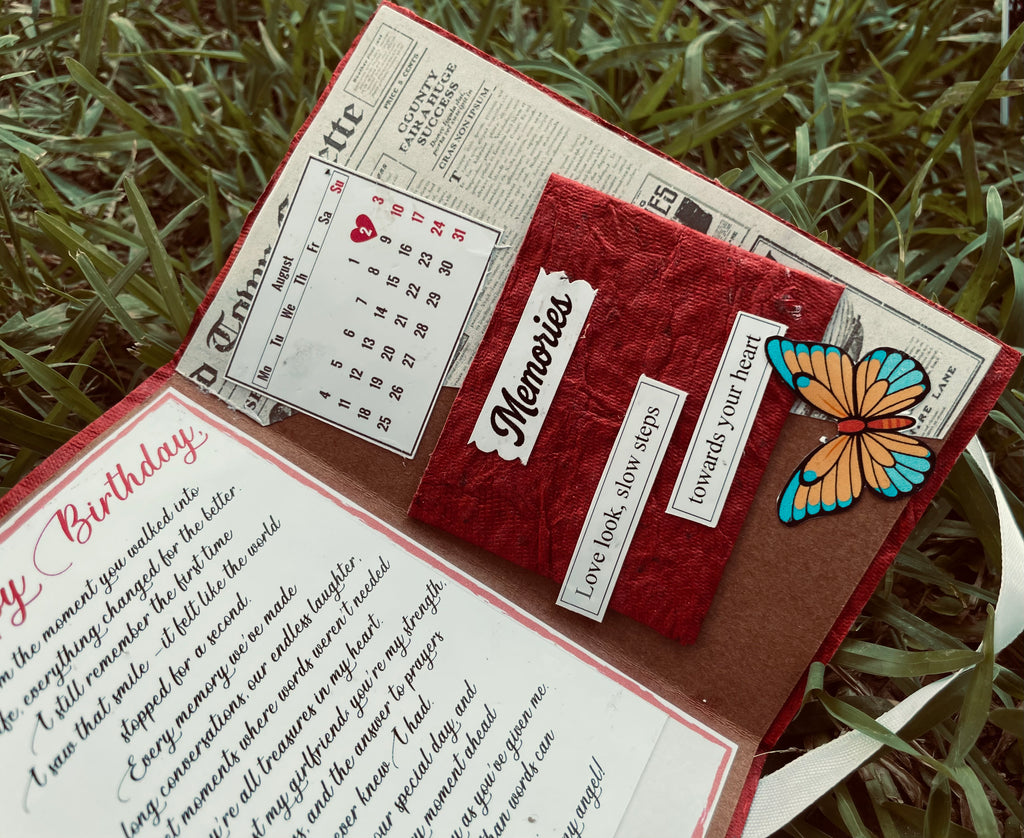 Handmade Scrapbook Love Memory Book | Personalized Birthday Gift for Couples