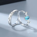 Rain Dear Winter Special Matching Rings for Couples