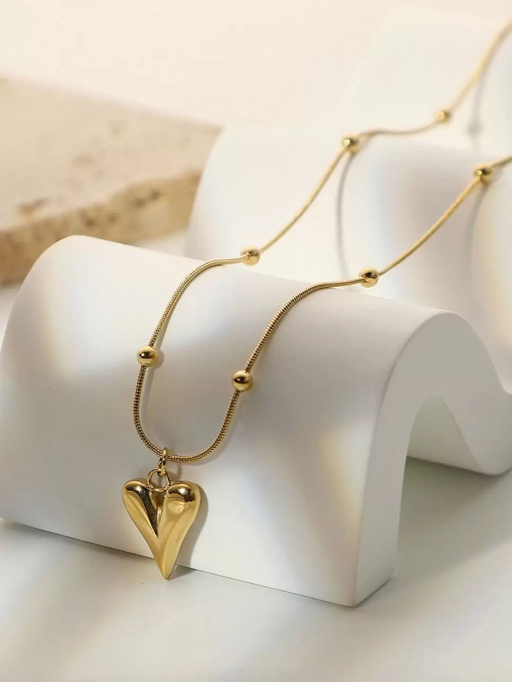 Cute Slightly Stainless Steel Anti-Tarnish Heart Pendant