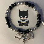 Batman & Hello Kitty Couple Beaded Charm Bracelets