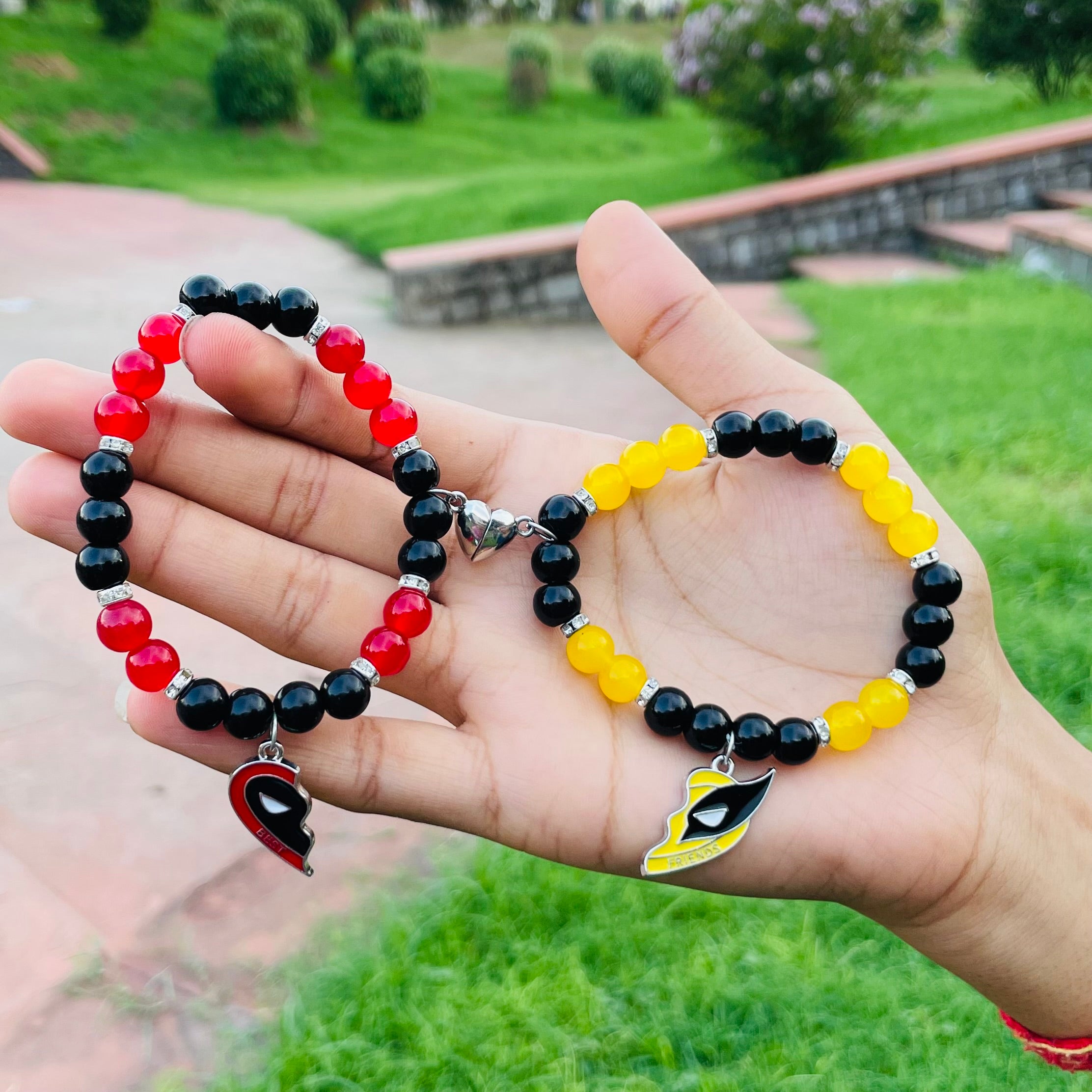 Deadpool & Wolverine Couple Bracelet Set | Heroic Charm Jewelry