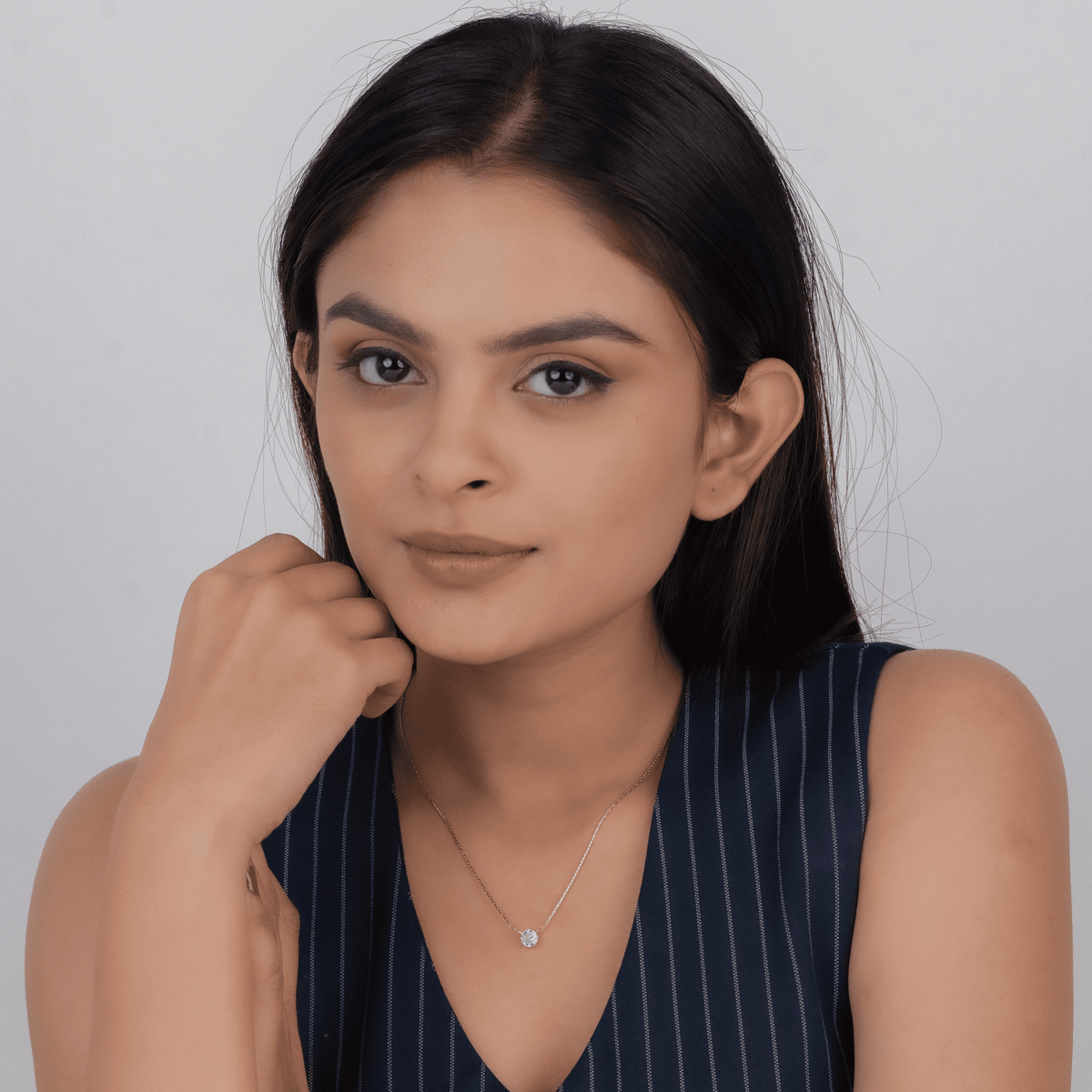 Solitaire Diamond Necklace - Anti Tarnish