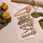 Korean Style Pearl Metal Hair Clips Set