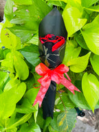 Luxury Black & Red Rose Bouquet – Elegant Handmade Gift for Special Occasions