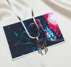 Red Stone Spiderman Necklace | Spider Man Locket & Spider Pendant with Spider Chain