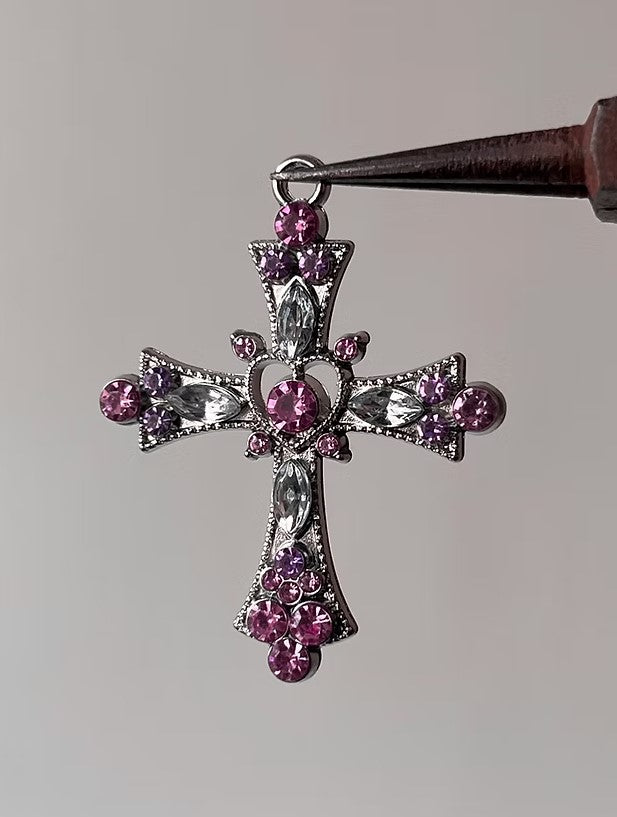 Pink Cross Charm D01