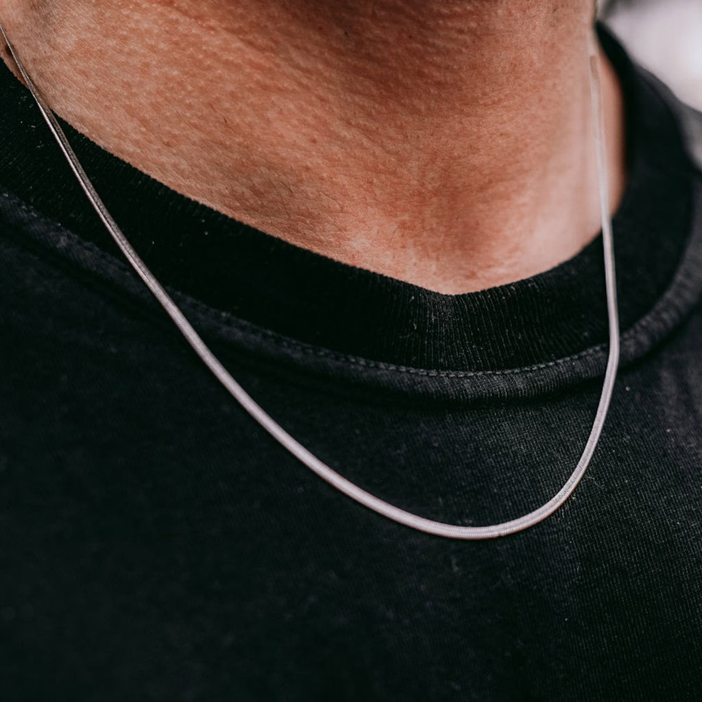Silver Stainless Steel Snake Chain Men Necklace