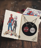 Spider Man & Gwen Couple Pendant Necklace Set for Couples