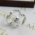 Sun & Moon Silver Plated Promise Rings