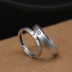 Sun & Moon Silver Plated Promise Rings