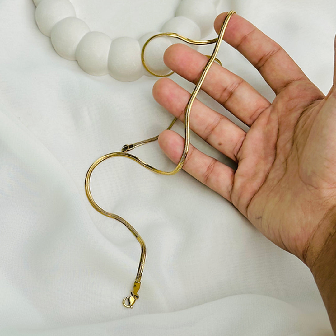 Unisex 18k Gold Plated  Snake Chain