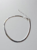 Minimal Snake Chain Anklets In Sterling Silver