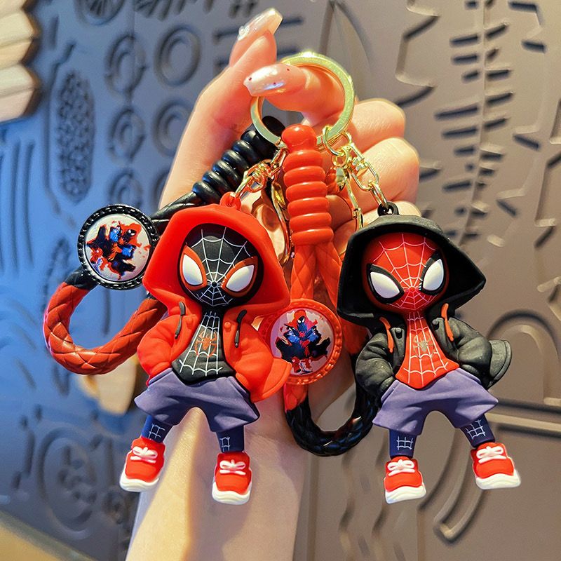 Spiderman X Miles Morales Black Jacket Silicon Keychains