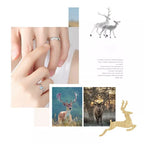 Rain Dear Winter Special Matching Rings for Couples